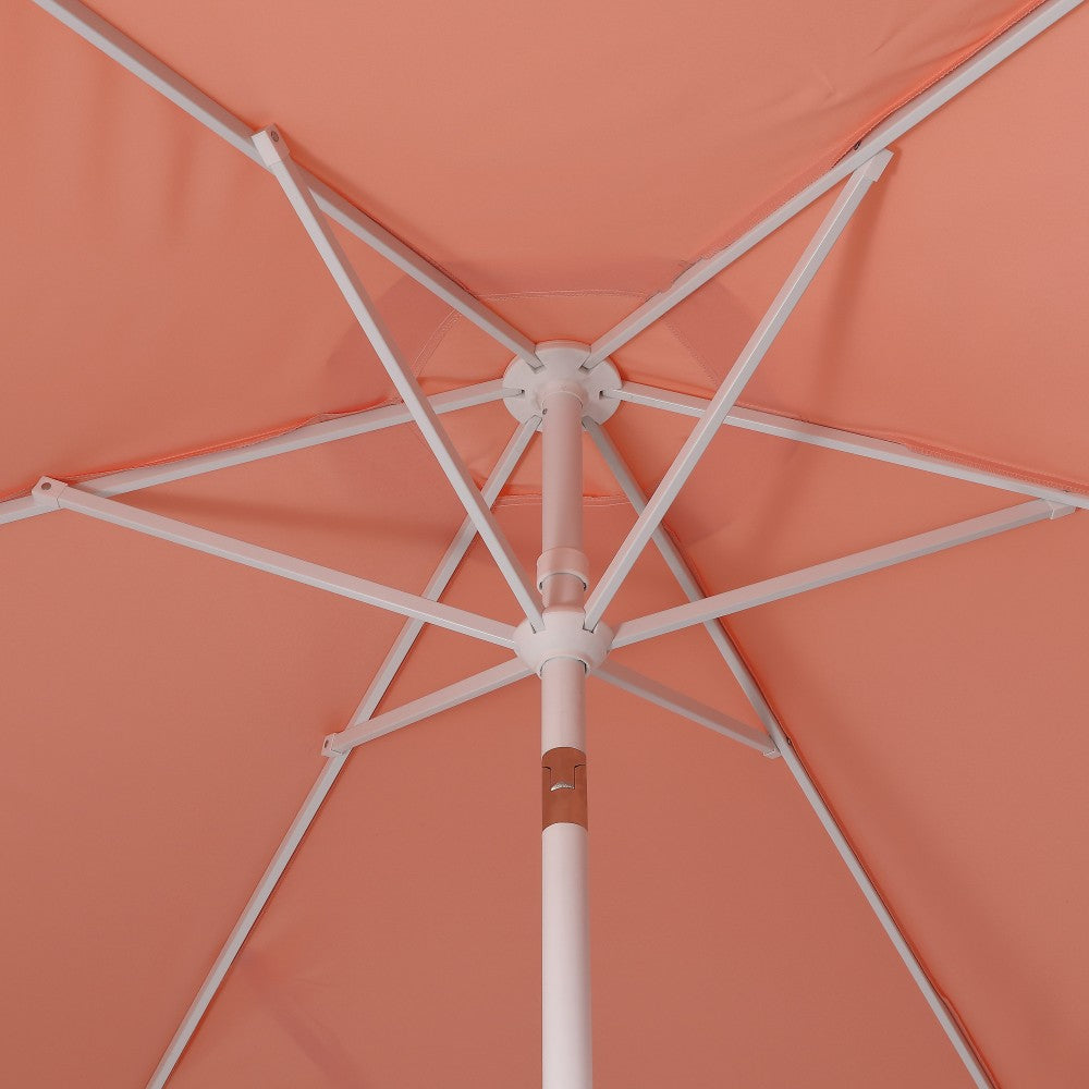 Oakhaven 9 ft. Bohemian Coastal Lotus Scallop Market Patio Umbrella with Auto-Tilt Crank Wind Vent and UV Protection