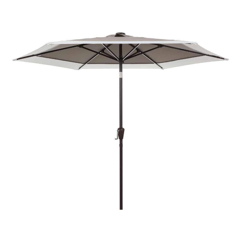 Nancy 9 ft. Classic Coastal 2-Tone Solar LED Market Patio Umbrella