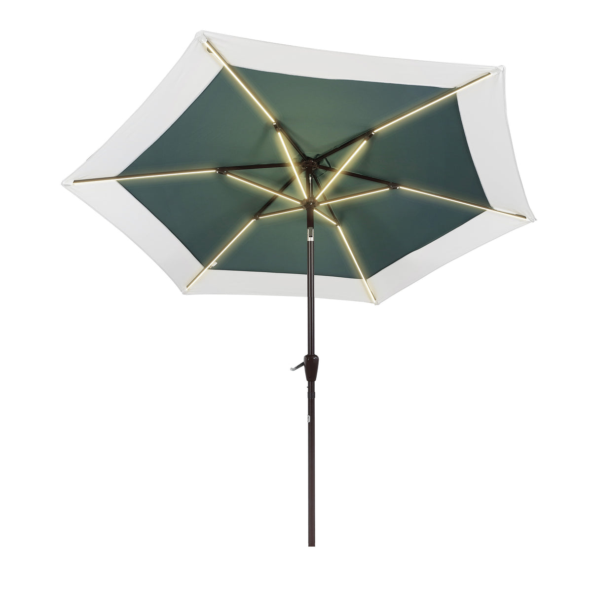 Nancy 9 ft. Classic Coastal 2-Tone Solar LED Market Patio Umbrella