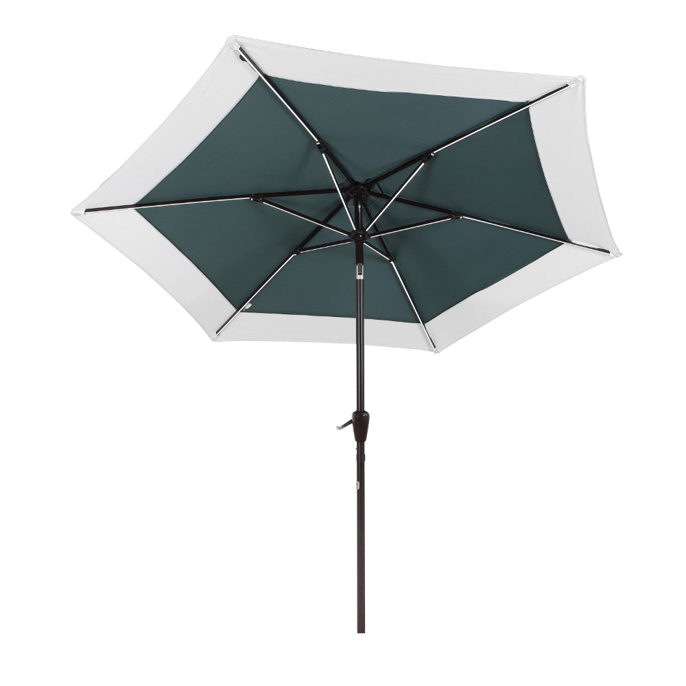 Nancy 9 ft. Classic Coastal 2-Tone Solar LED Market Patio Umbrella