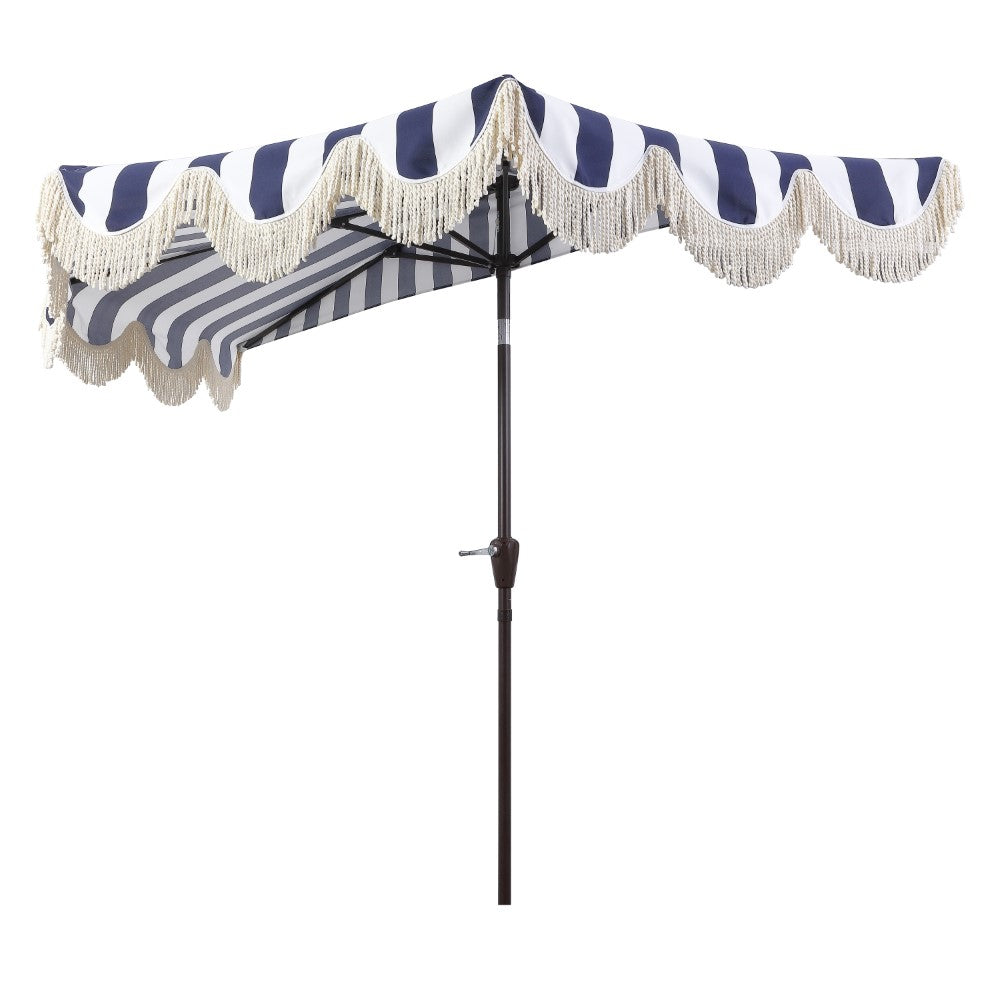 Looney 9 ft. Designer Classic Scalloped Fringe Half Market Patio Umbrella
