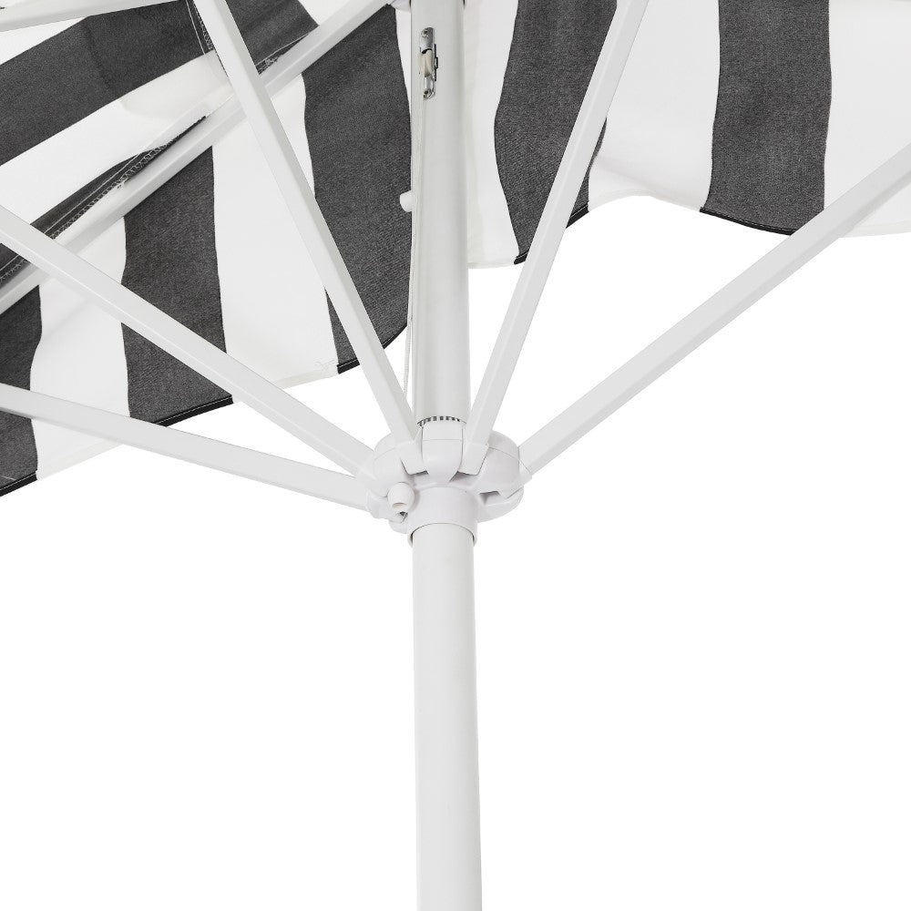 Looney 9 ft. Designer Classic Scalloped Fringe Half Market Patio Umbrella