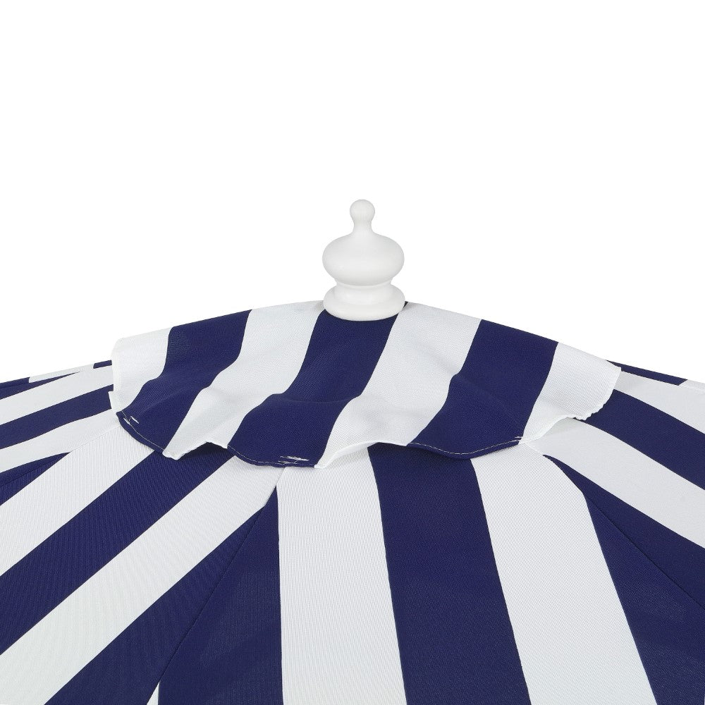 Looney 9 ft. Designer Classic Scalloped Fringe Half Market Patio Umbrella