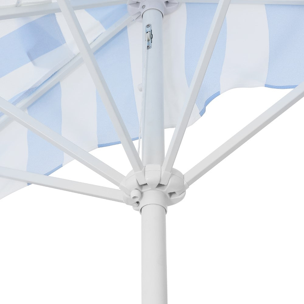 Looney 9 ft. Designer Classic Scalloped Fringe Half Market Patio Umbrella