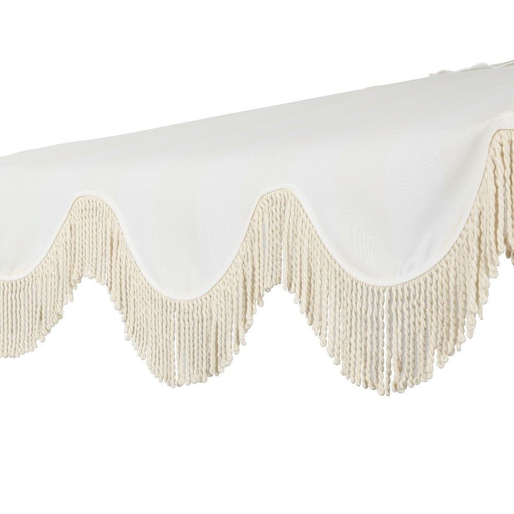 Looney 9 ft. Designer Classic Scalloped Fringe Half Market Patio Umbrella
