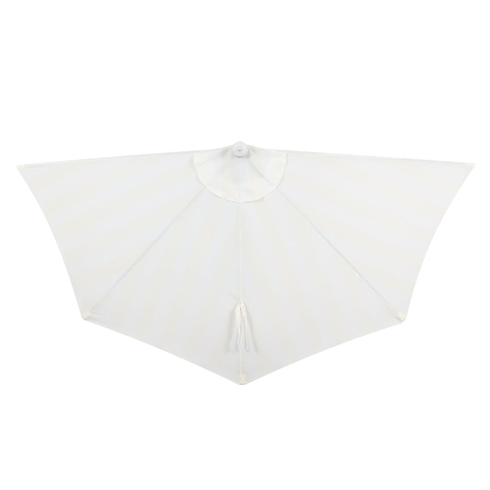 Looney 9 ft. Designer Classic Scalloped Fringe Half Market Patio Umbrella