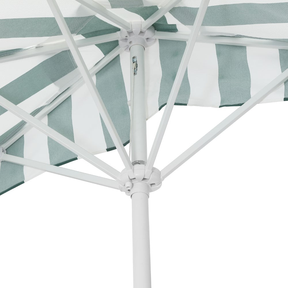 Looney 9 ft. Designer Classic Scalloped Fringe Half Market Patio Umbrella