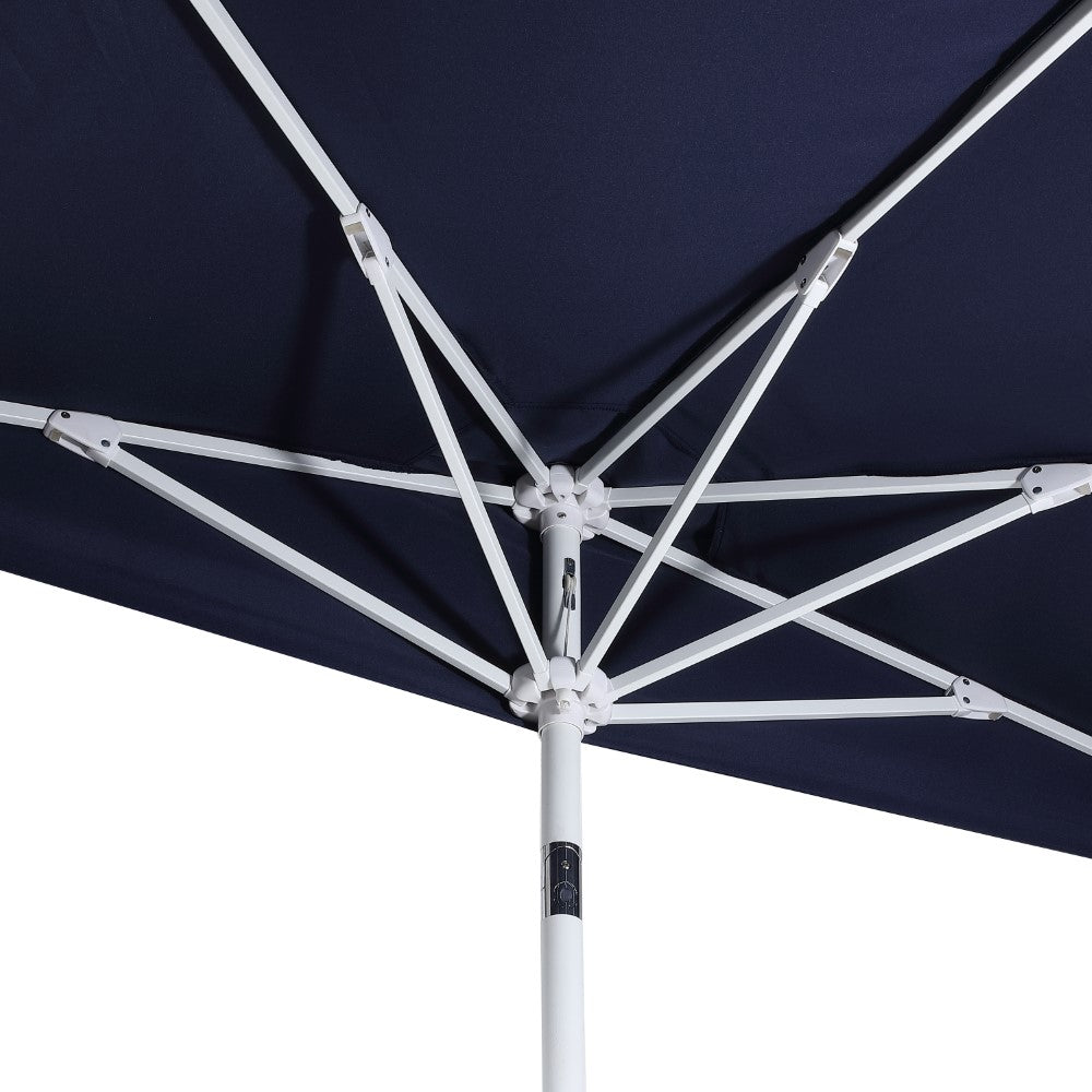 Shah Arc 9 ft. Classic MidCentury Scalloped Fringe Market Patio Half Umbrella with CrankTilt Button and UV Protection