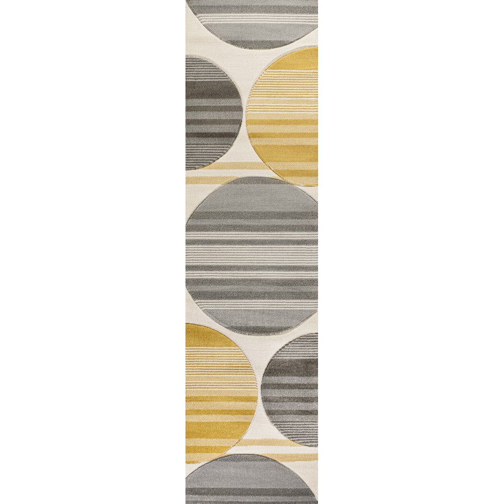 Trident Geometric Striped Circles Area Rug
