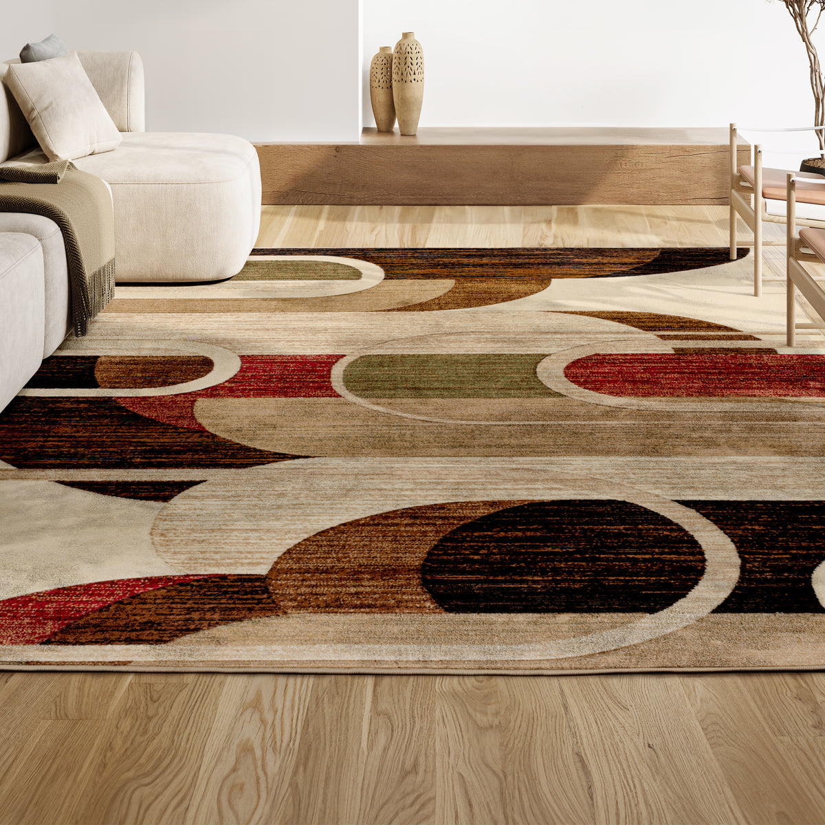 Saral Retro Abstract Arches Area Rug