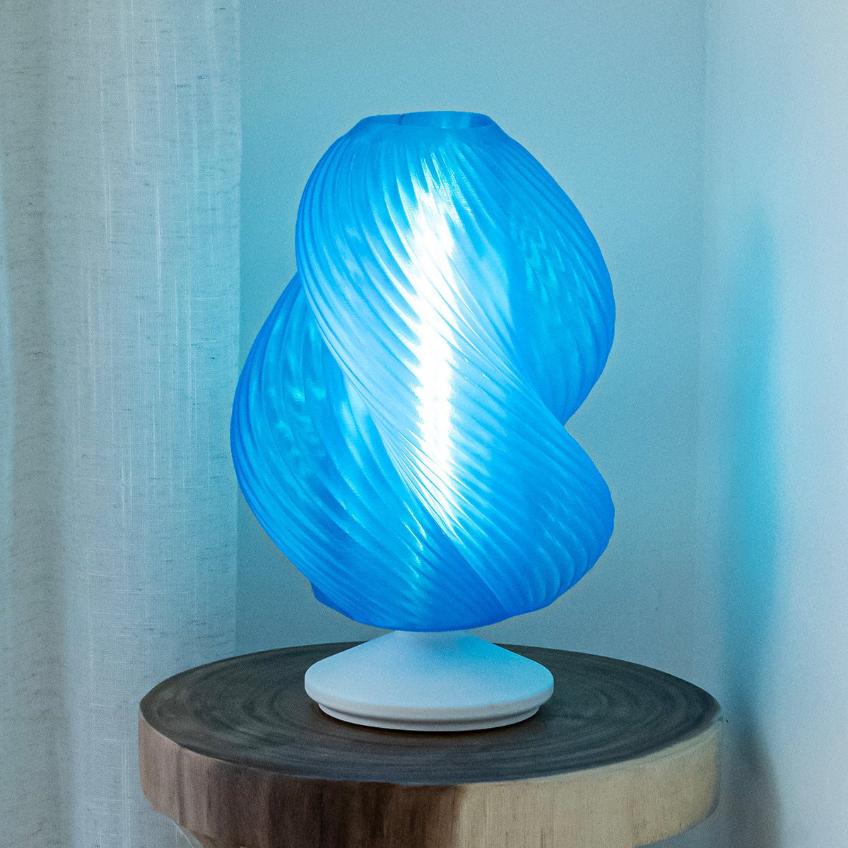 Swedish 13.5" Mid-Century Coastal Plant-Based PLA 3D Printed Dimmable LED Table Lamp
