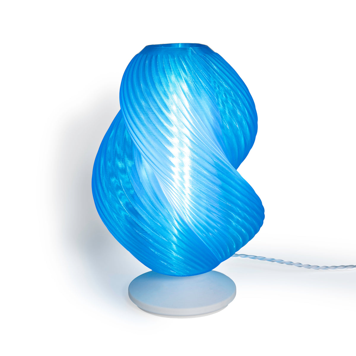 Swedish 13.5" Mid-Century Coastal Plant-Based PLA 3D Printed Dimmable LED Table Lamp