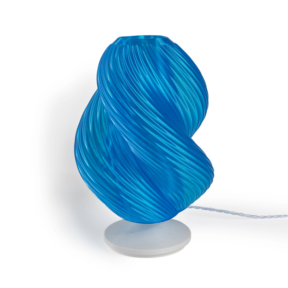 Swedish 13.5" Mid-Century Coastal Plant-Based PLA 3D Printed Dimmable LED Table Lamp
