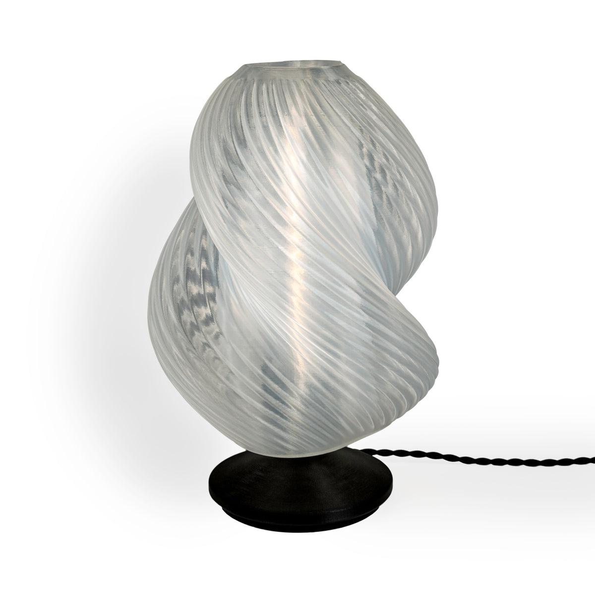 Swedish 13.5" Mid-Century Coastal Plant-Based PLA 3D Printed Dimmable LED Table Lamp