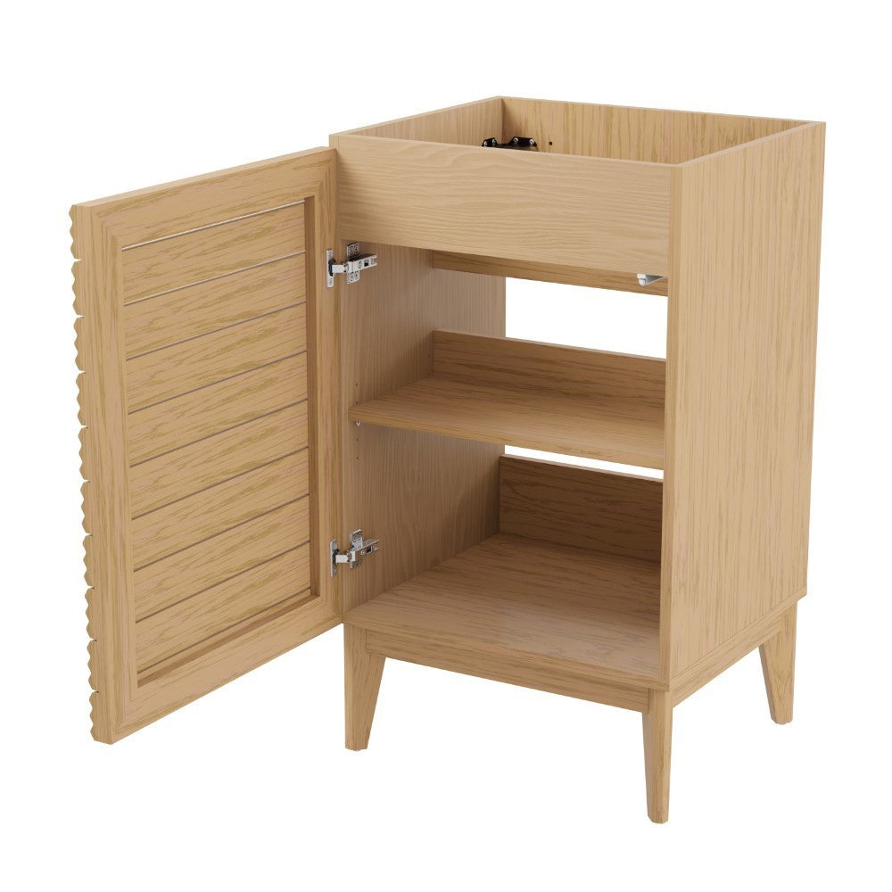 Calandre Thin Linear Slat Modern Farmhouse 2-Shelf Bath Vanity Cabinet Only (Sink Basin not Included) - JONATHAN Y