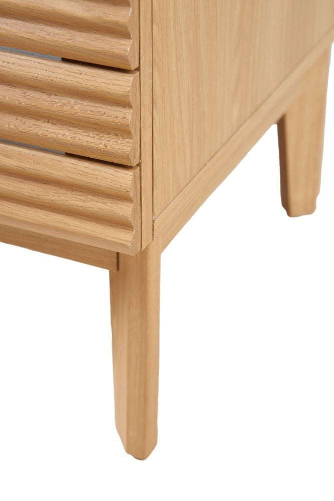 Cala Thin Linear Slat Modern Farmhouse 2-Shelf Bath Vanity Cabinet Only (Sink Basin not Included)