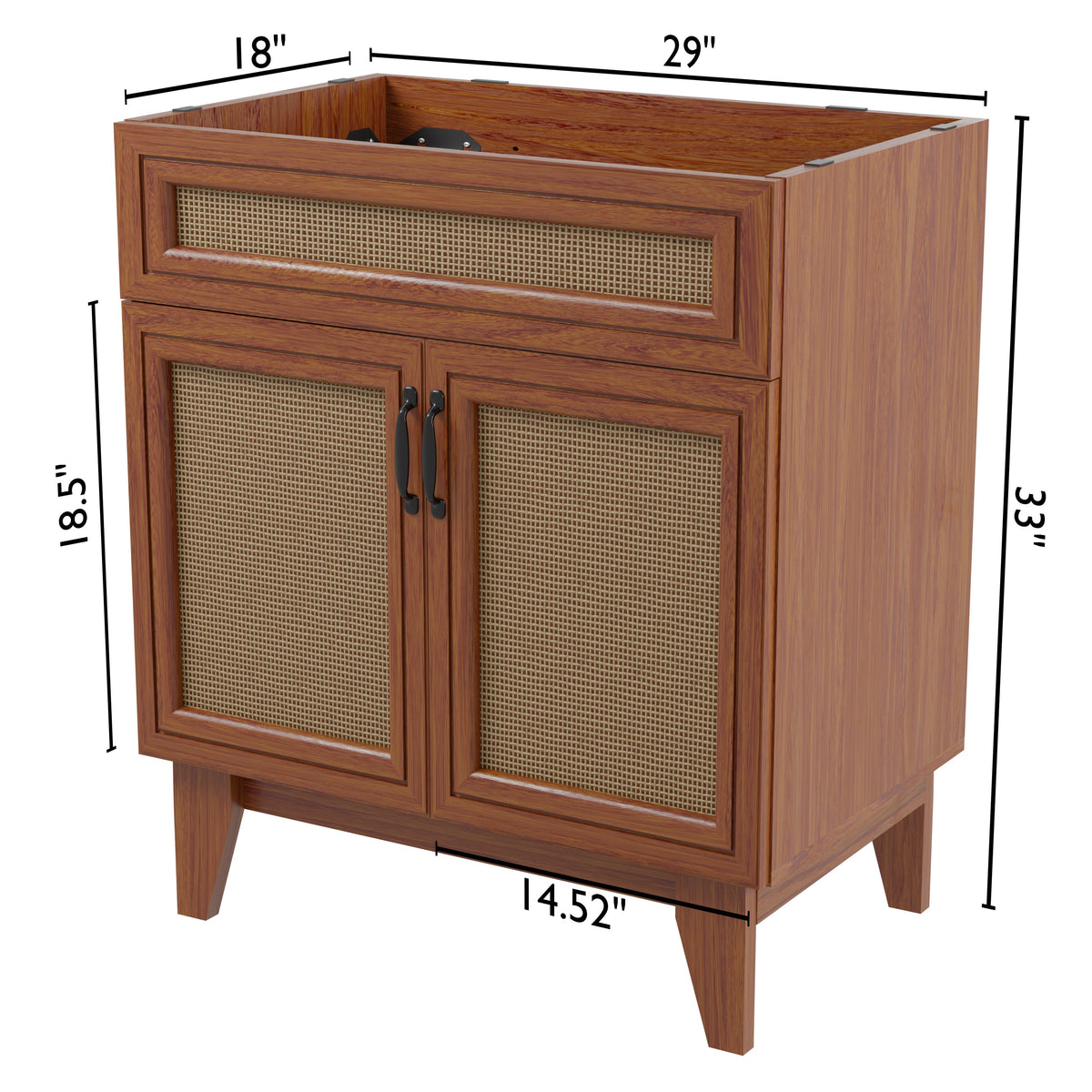 Redford Modern 2-Shelf Bath Vanity Cabinet (Sink Basin not Included)
