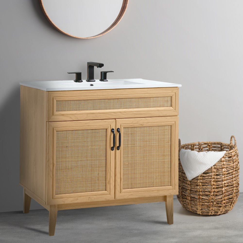 Redford Modern 2-Shelf Bath Vanity Cabinet (Sink Basin not Included)