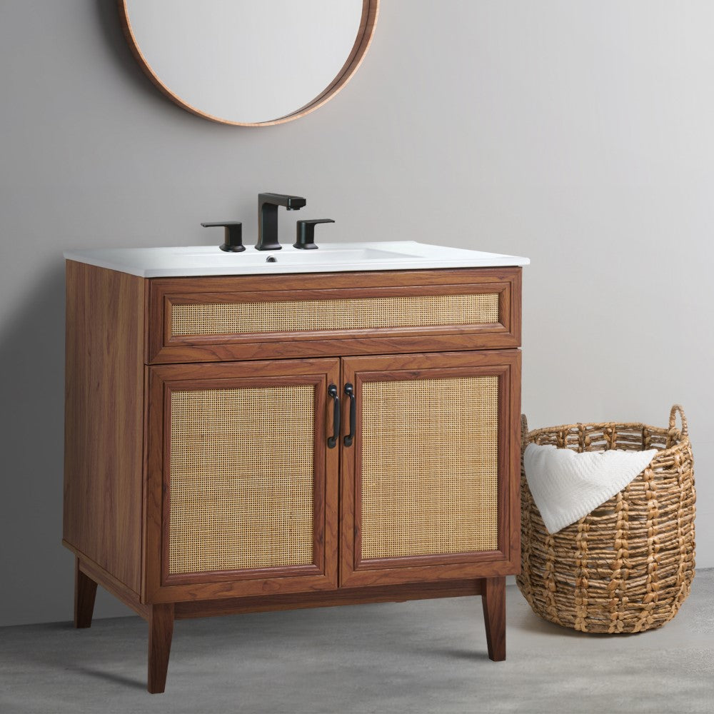 Redford Modern 2-Shelf Bath Vanity Cabinet (Sink Basin not Included)