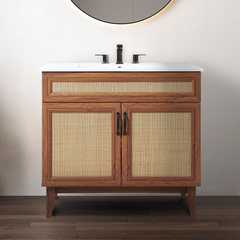 Redford Modern 2-Shelf Bath Vanity Cabinet (Sink Basin not Included)
