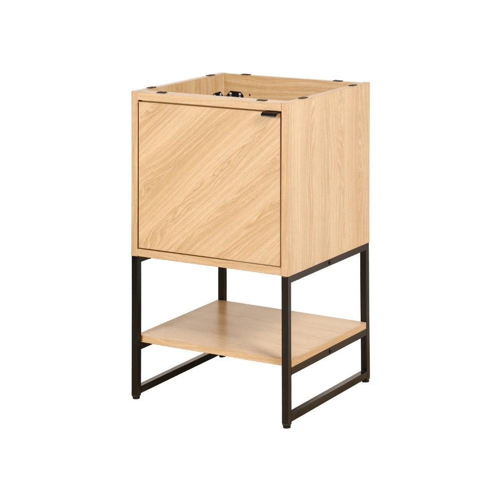 Moss Chevron-Front Modern Minimalist 2-Shelf Bath Vanity Cabinet Only (Sink Basin Not Included)
