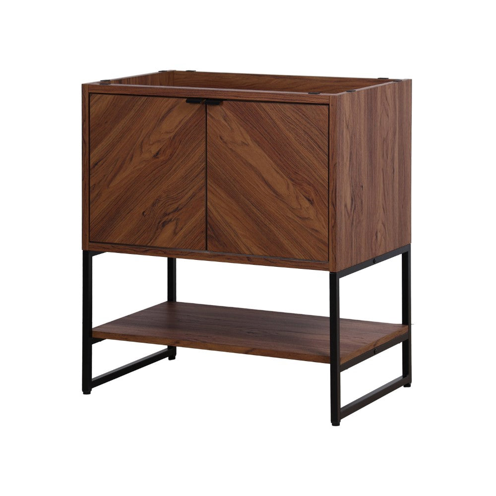 Moss Chevron-Front Modern Minimalist 2-Shelf Bath Vanity Cabinet Only (Sink Basin Not Included)