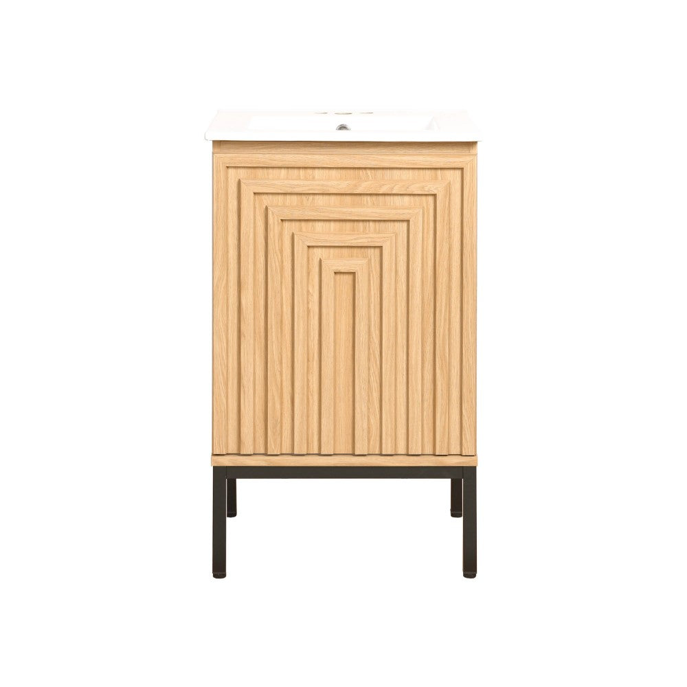 Fjord Geometric Modern Transitional 2-Shelf Bath Vanity Cabinet Only (Sink Basin Not Included)