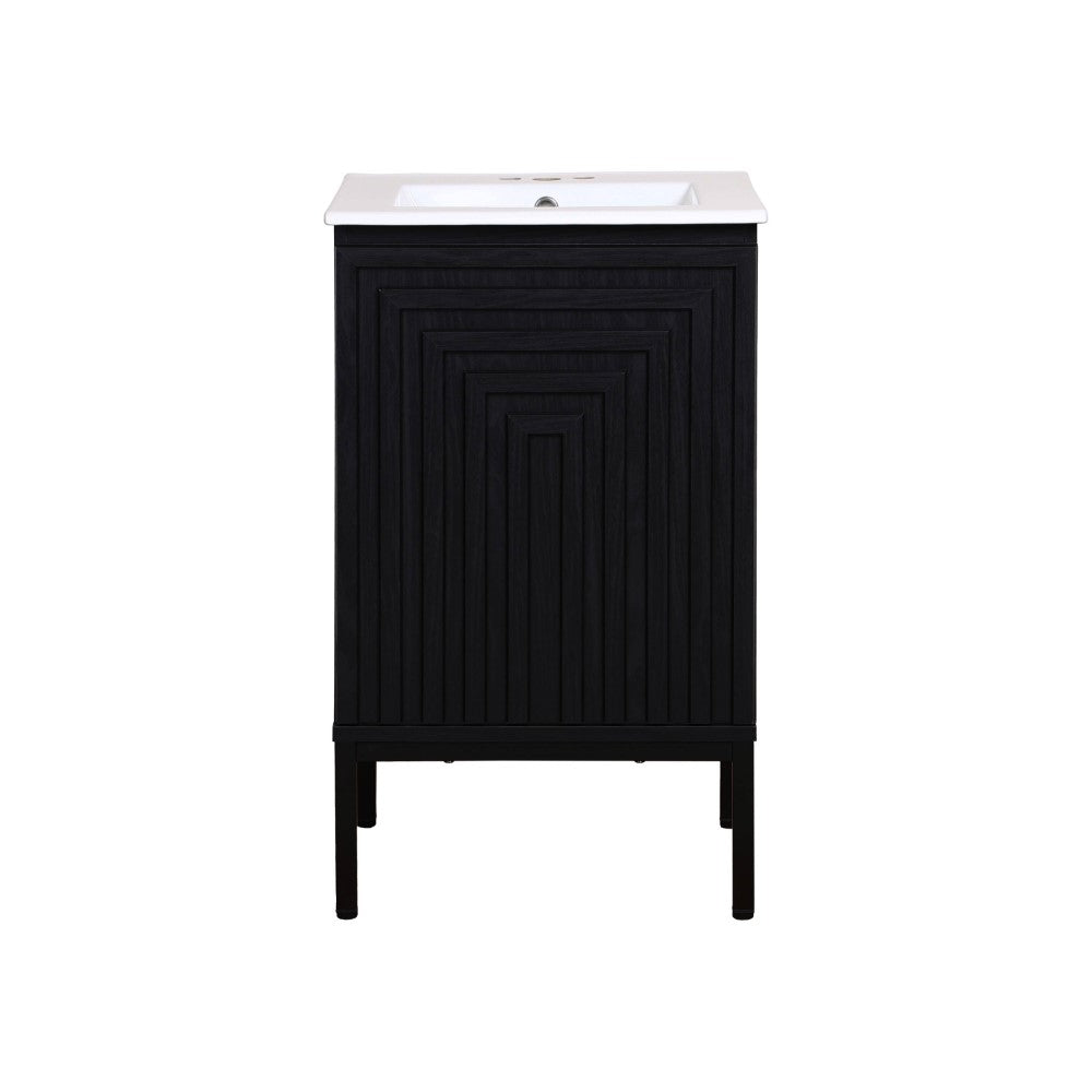 Fjord Geometric Modern Transitional 2-Shelf Bath Vanity Cabinet Only (Sink Basin Not Included)