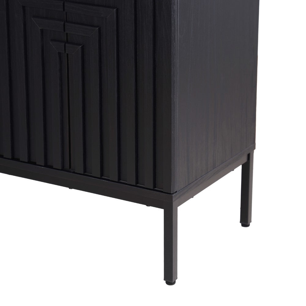 Fjord Geometric Modern Transitional 2-Shelf Bath Vanity Cabinet Only (Sink Basin Not Included)