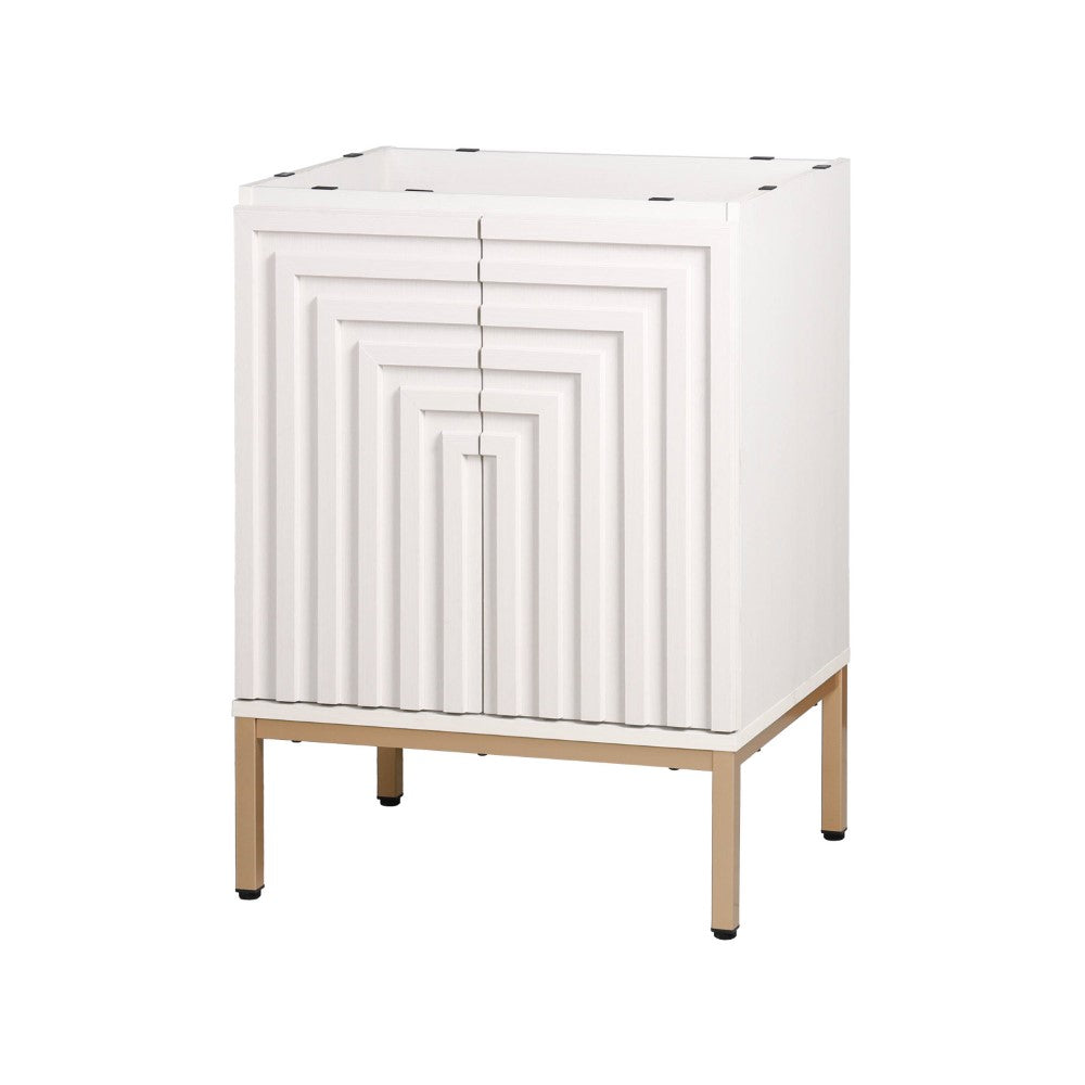 Fjord Geometric Modern Transitional 2-Shelf Bath Vanity Cabinet Only (Sink Basin Not Included)