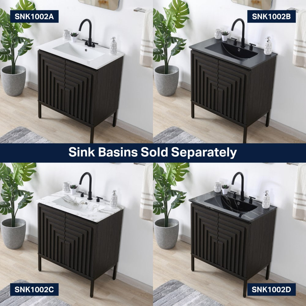 Fjord Geometric Modern Transitional 2-Shelf Bath Vanity Cabinet Only (Sink Basin Not Included)