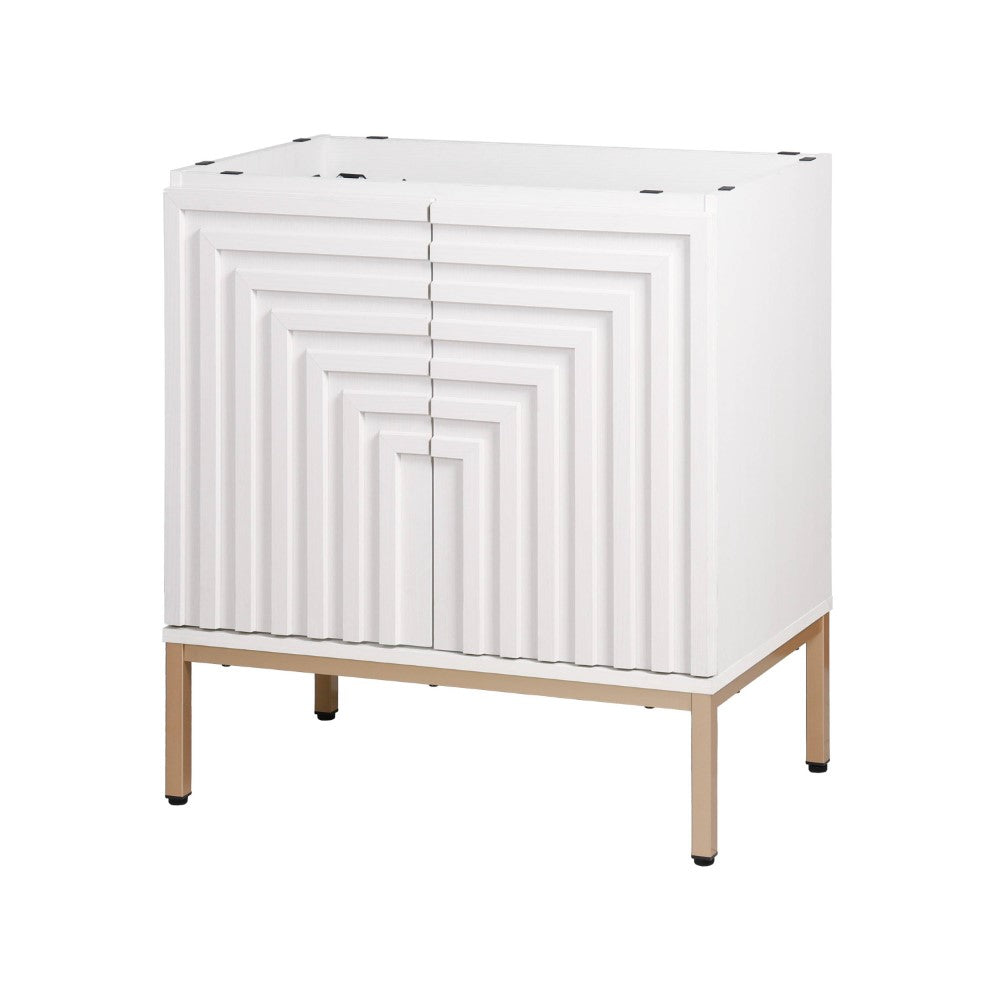 Fjord Geometric Modern Transitional 2-Shelf Bath Vanity Cabinet Only (Sink Basin Not Included)