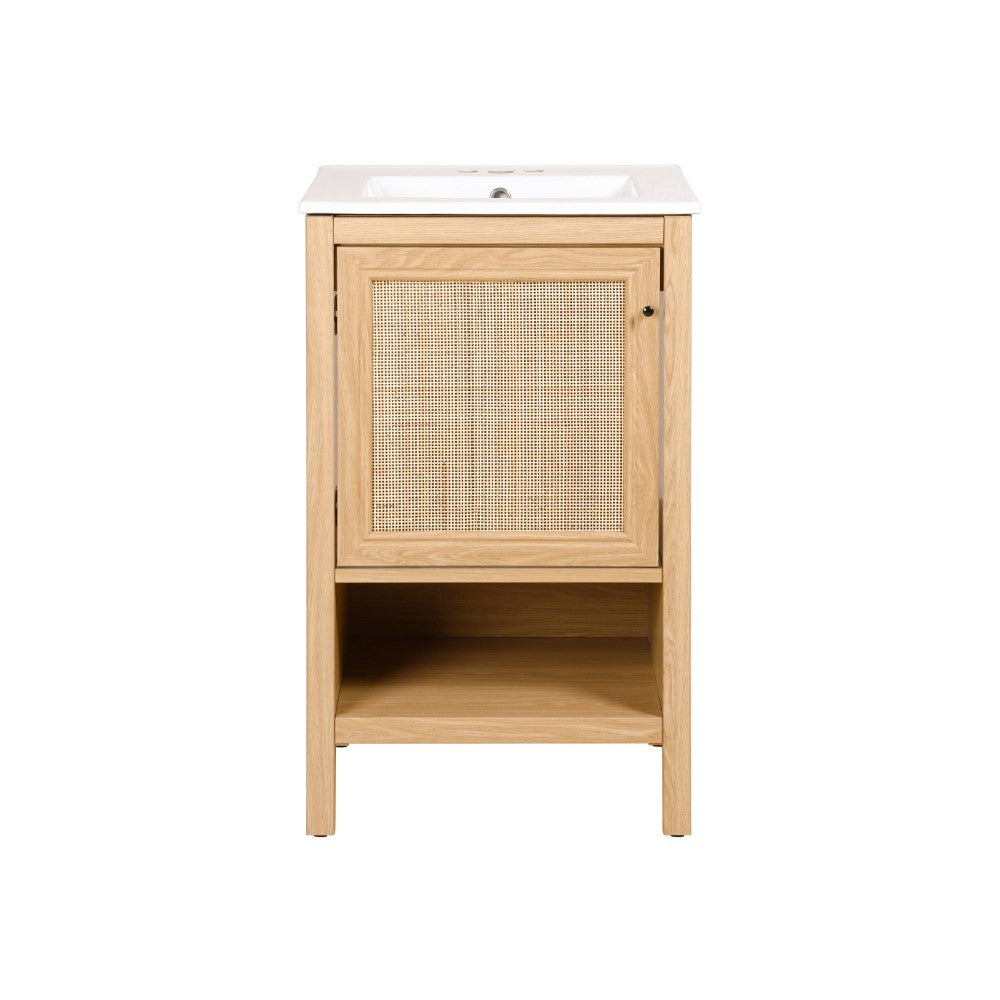 Orchid Rattan Modern Coastal 2-Shelf Bath Vanity Cabinet Only (Sink Basin Not Included)