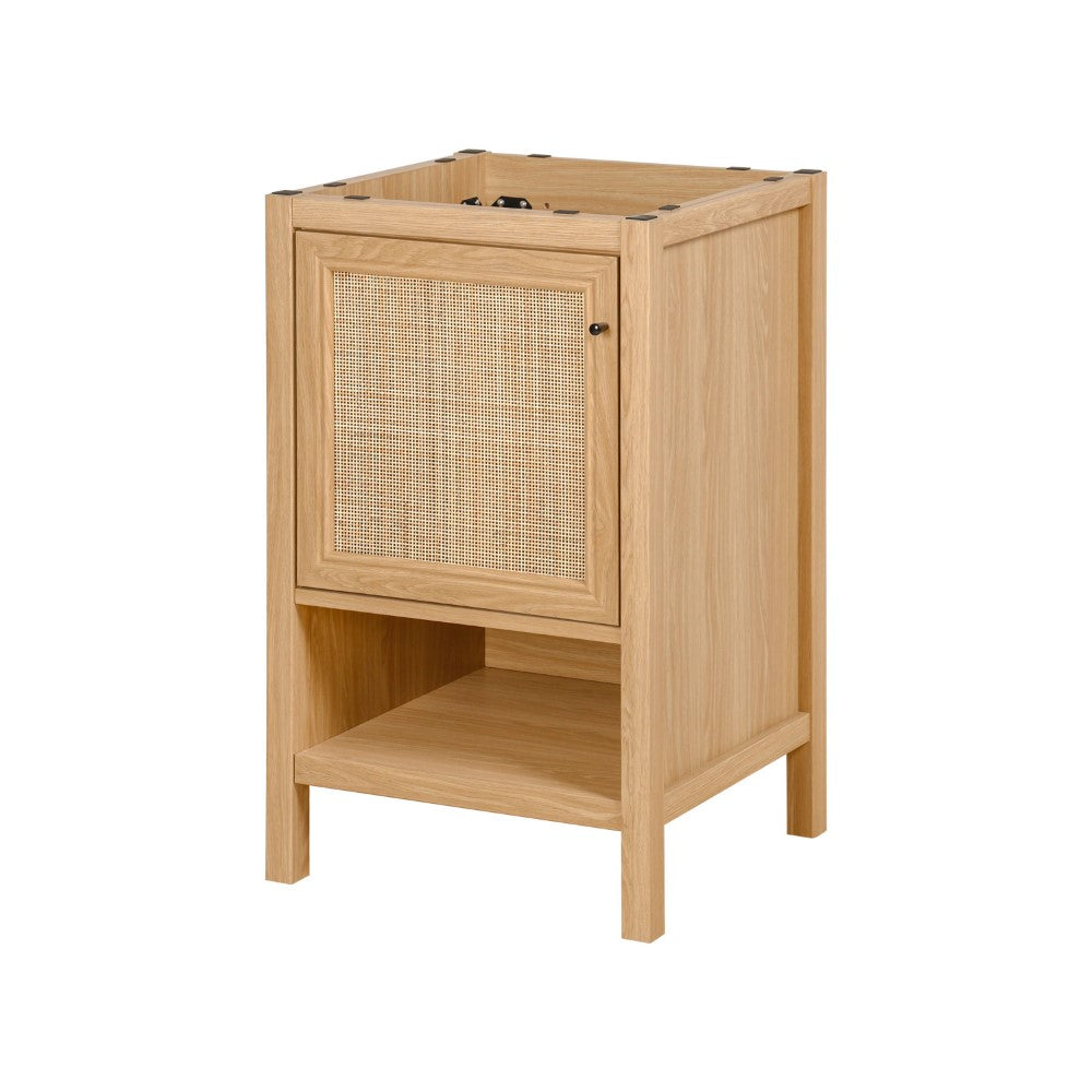 Orchid Rattan Modern Coastal 2-Shelf Bath Vanity Cabinet Only (Sink Basin Not Included)