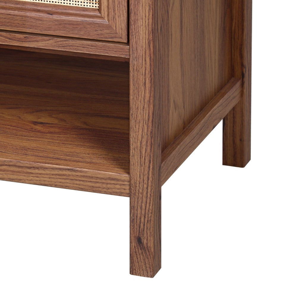 Orchid Rattan Modern Coastal 2-Shelf Bath Vanity Cabinet Only (Sink Basin Not Included)