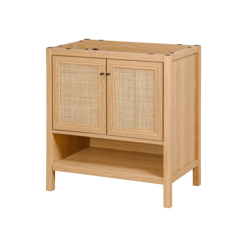 Orchid Rattan Modern Coastal 2-Shelf Bath Vanity Cabinet Only (Sink Basin Not Included)