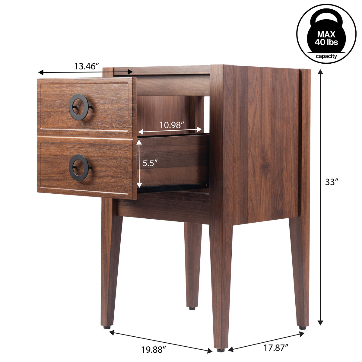 Evara Modern Classic 1-Drawer Bath Vanity Base Only (Sink Basin Not Included)