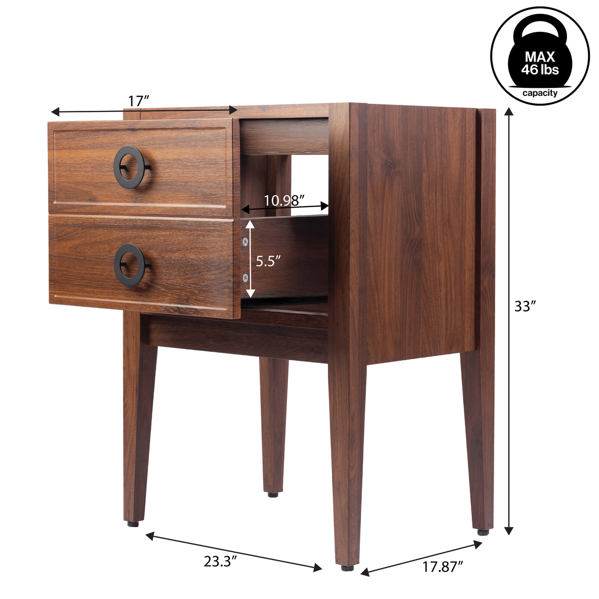 Evara Modern Classic 1-Drawer Bath Vanity Base Only (Sink Basin Not Included)
