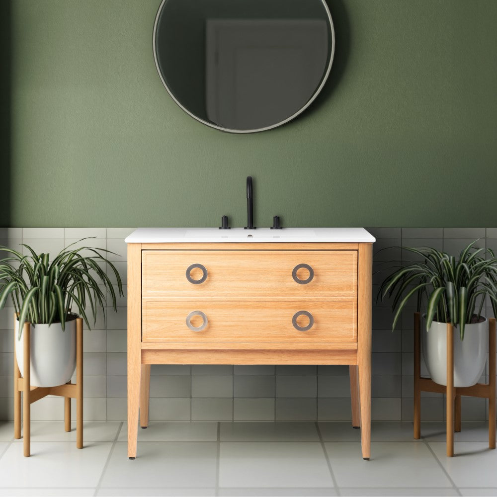 Evara Modern Classic 1-Drawer Bath Vanity Base Only (Sink Basin Not Included)