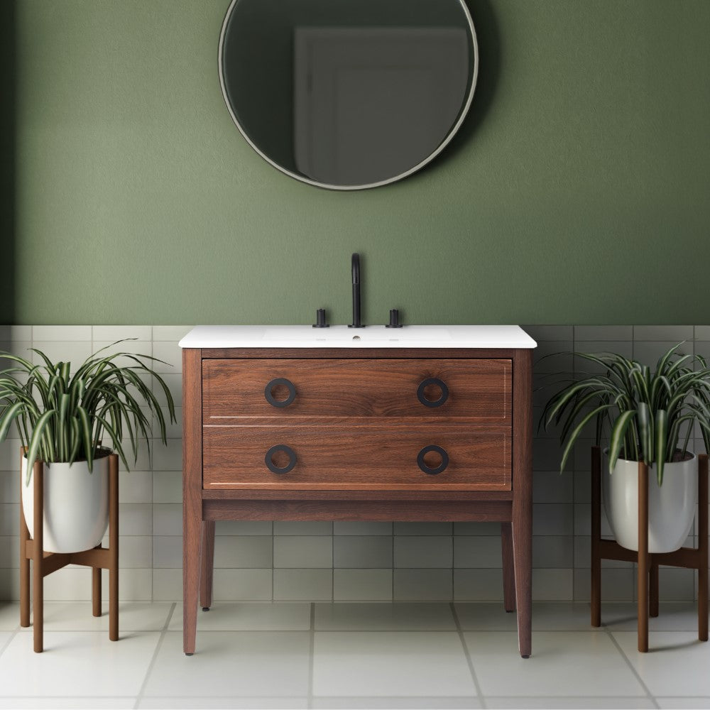 Evara Modern Classic 1-Drawer Bath Vanity Base Only (Sink Basin Not Included)
