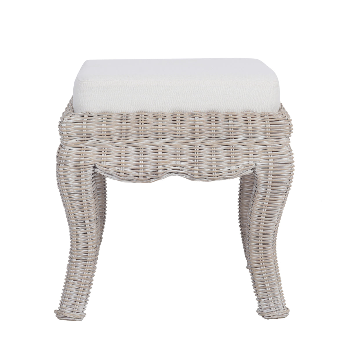 Baxton 19.7" Bohemian Designer Woven Rattan/Wood Vanity Stool