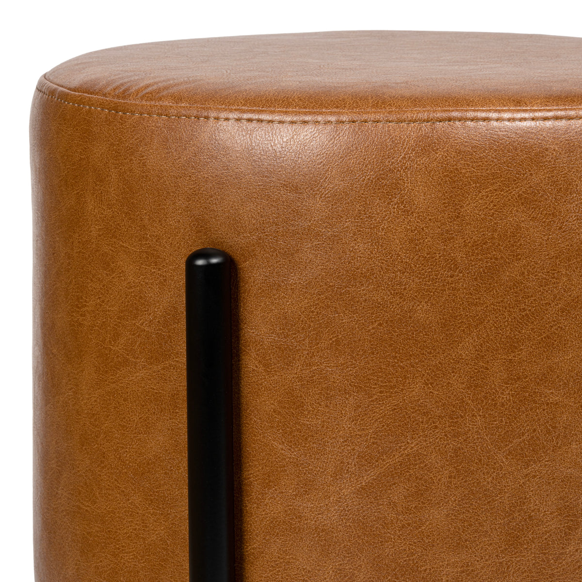 Paddy 18.5" Modern Minimalist Round Backless Metal/Bouclé Cushioned Vanity Stool