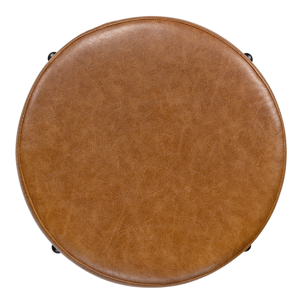 Paddy 18.5" Modern Minimalist Round Backless Metal/Bouclé Cushioned Vanity Stool