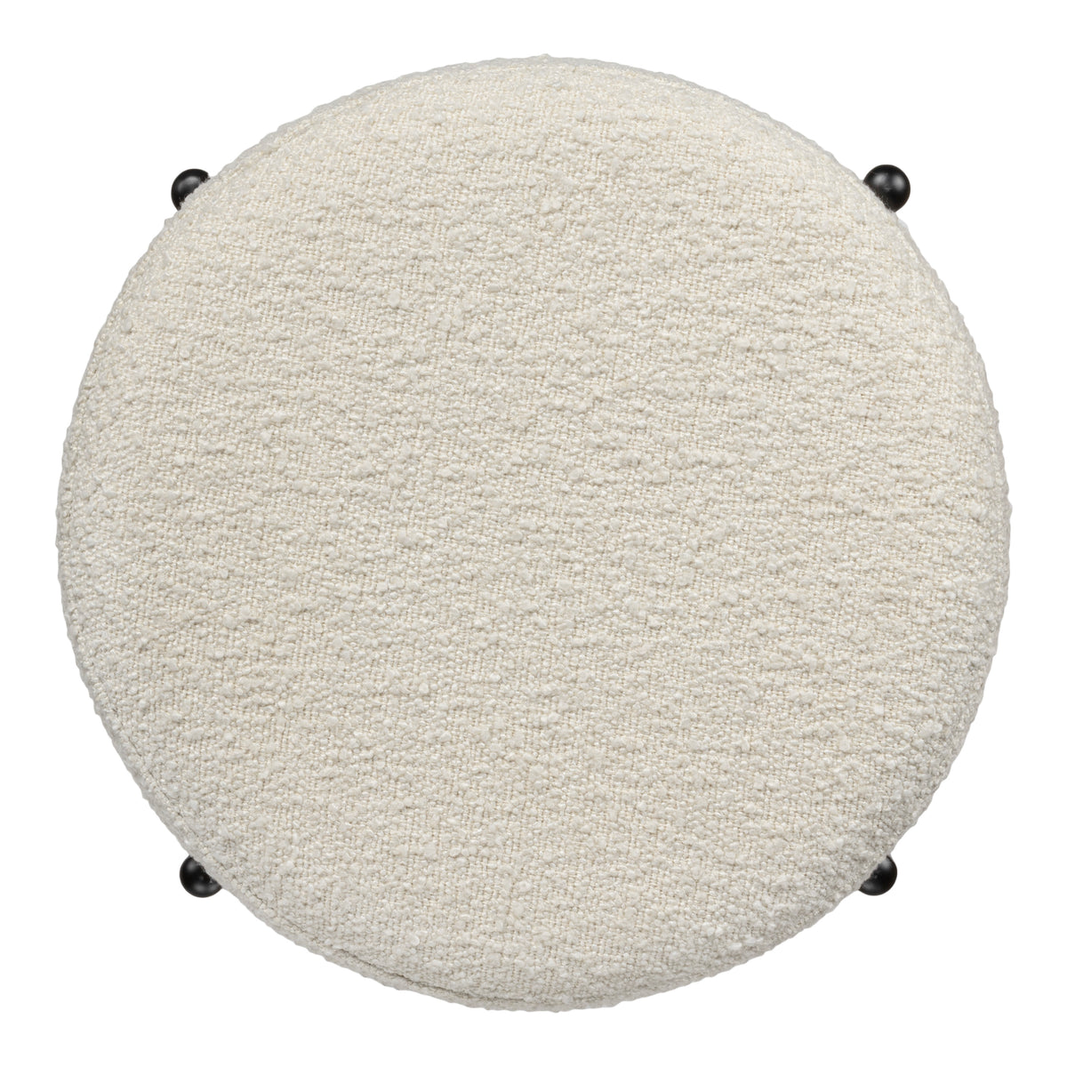 Paddy 18.5" Modern Minimalist Round Backless Metal/Bouclé Cushioned Vanity Stool