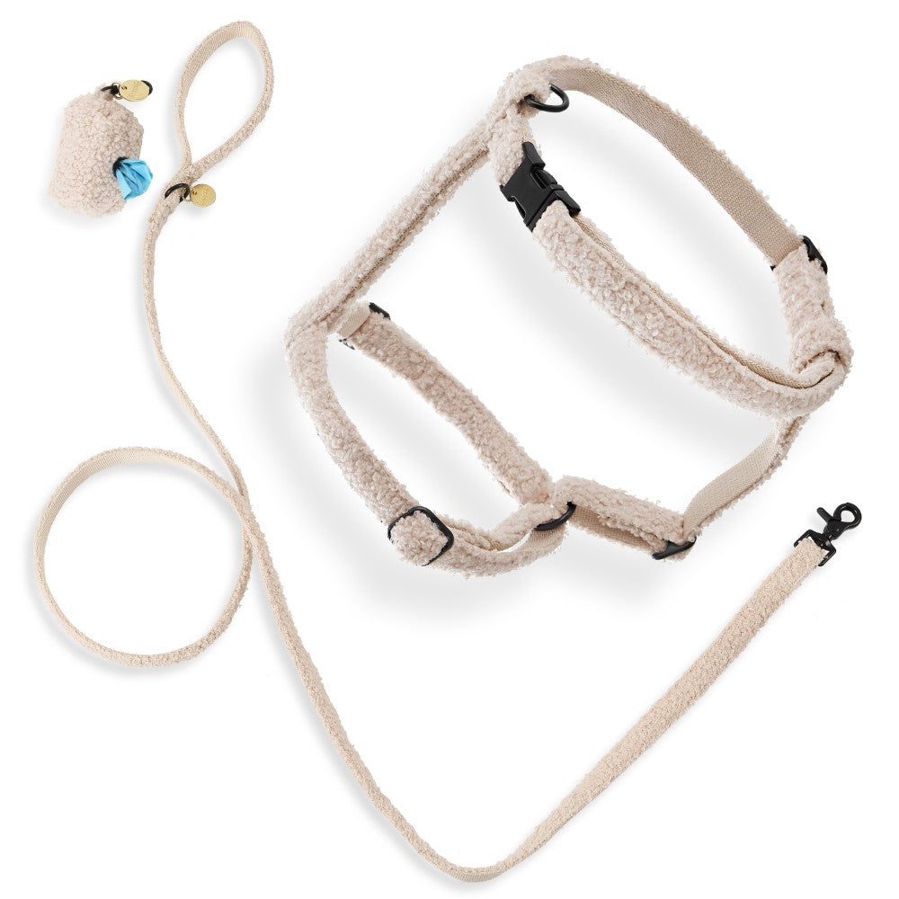 Nand Bouclé Adjustable H Harness and Leash Walk Set with Poop Bag Pouch