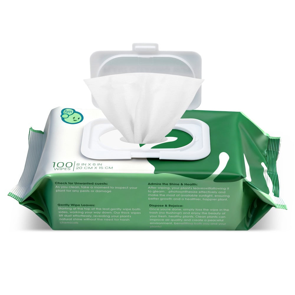 Rowan Oil Infused Plant Cleaning Wipes, Remove Dust Dirt Water Spots and Restore