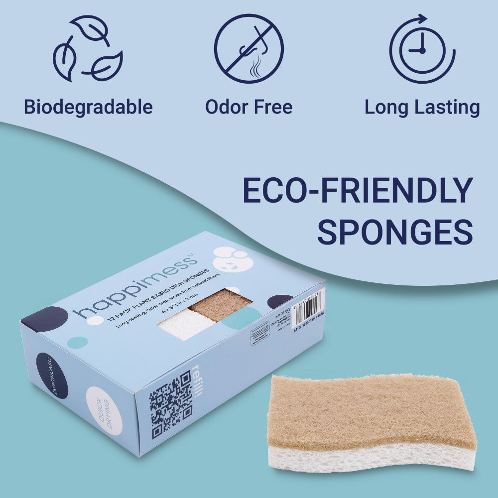 Sova Plant Based Non-Scratch Sisal Hemp/Cellulose Scrubbing Dish Sponge