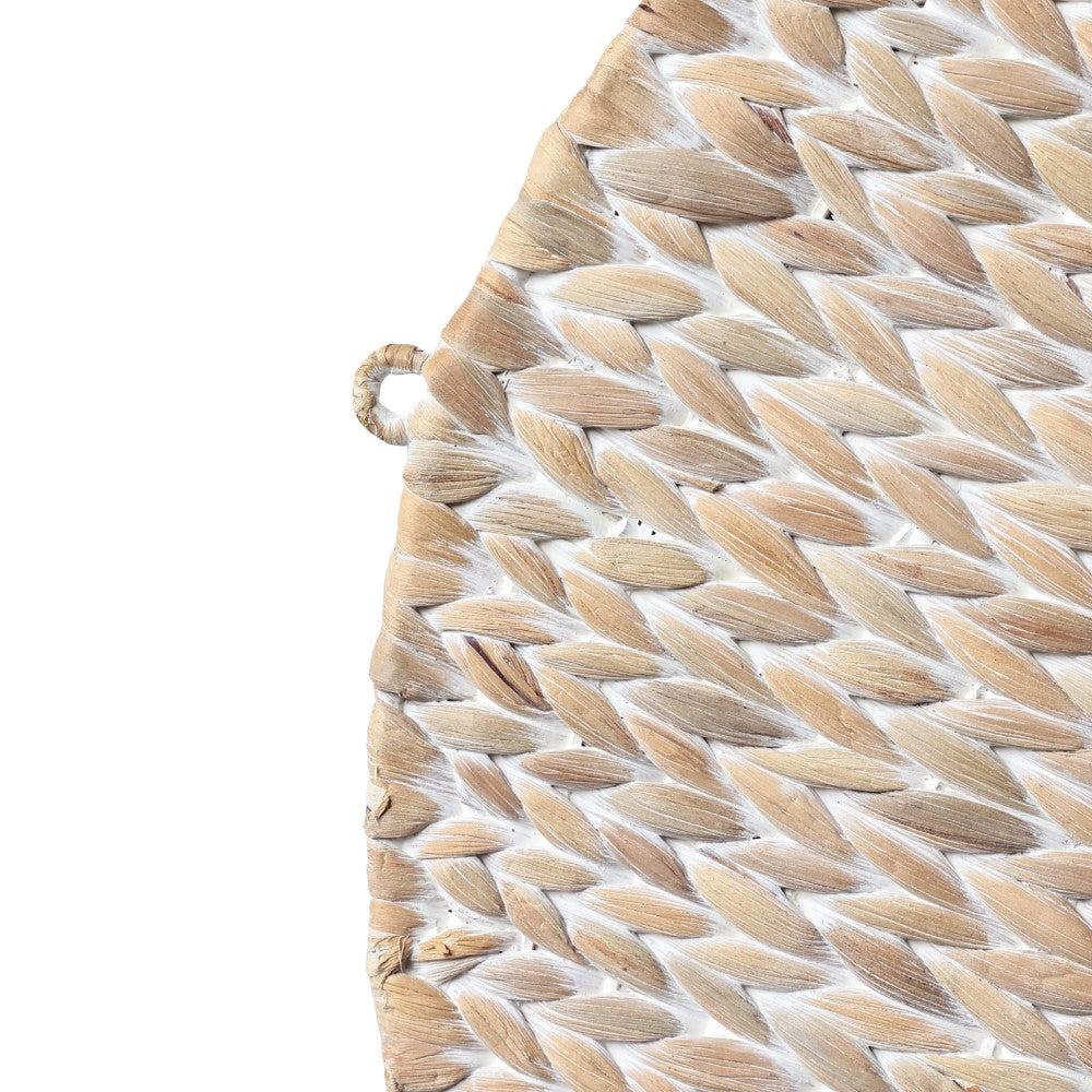 Annulus 24.5" 3-Shelf Circular Handwoven Hyacinth Wall Rack