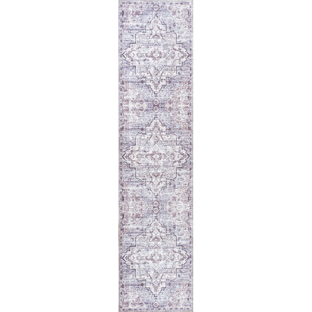 Nobleman Boho Gray Medallion Washable Indoor/Outdoor Area Rug