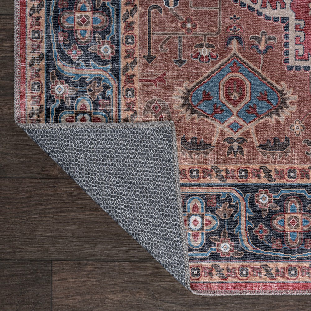Bright ogee Medallion Washable Area Rug